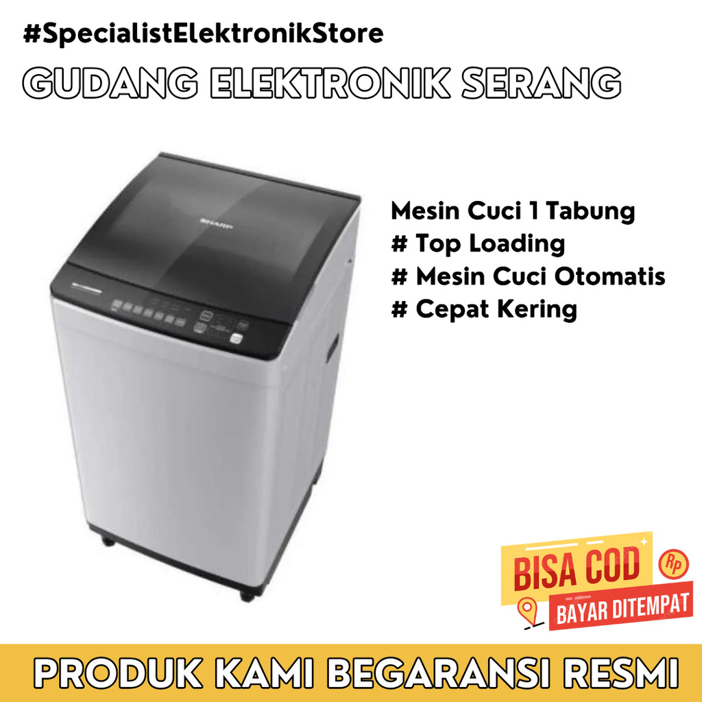 MESIN CUCI SHARP 1 TABUNG 9 KG | ESM 9000T