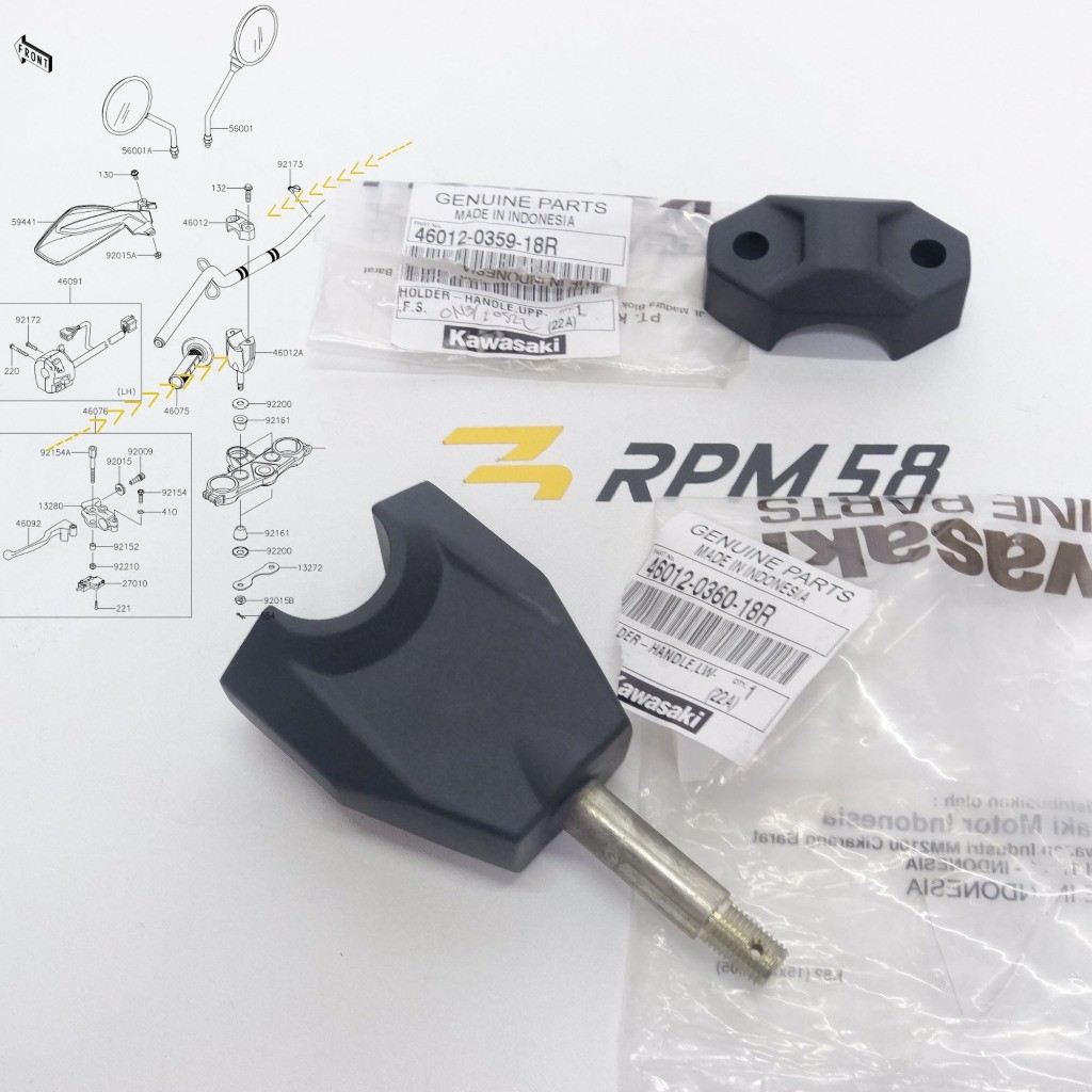 Raiser Stang Fatbar Kawasaki KLX150 Dtracker150 ORIGINAL KAWASAKI 46012-0359-18R / 46012-0360-18R