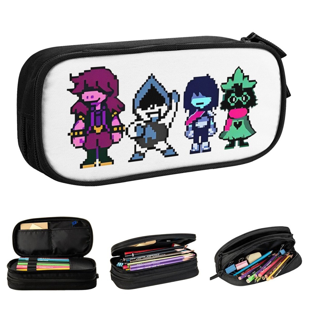 

DELTARUNE - MAIN CHARACTERS Pencil Case Pen Holder Bag Kids Big Capacity Office Zipper Pencil Box
