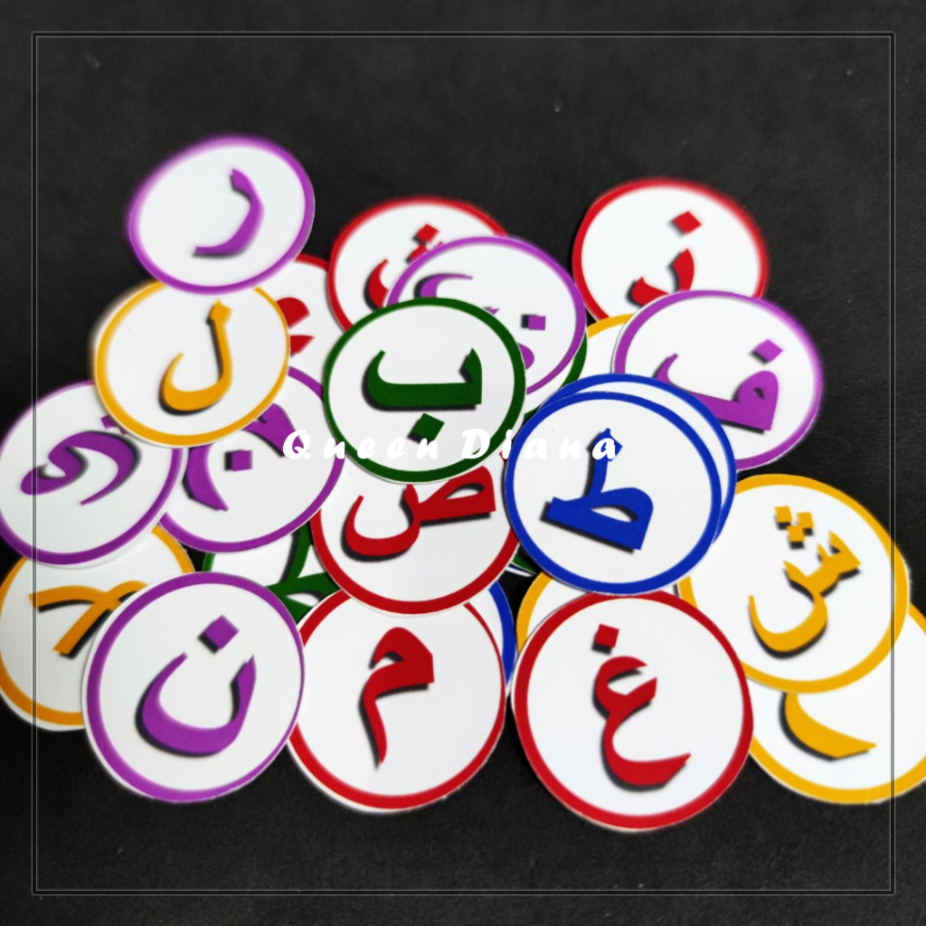 

Sticker Huruf Hijaiyah Bentuk Bulat Isi 30 Pcs Stiker Warna Warni Lengkap