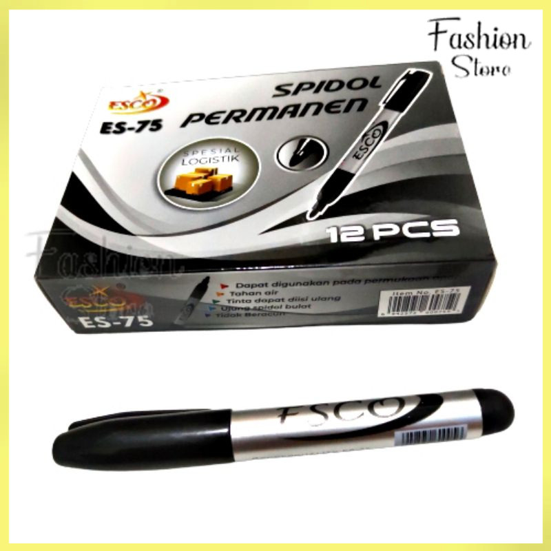 

FS PAKET 5PCS DAN 1PCS Spidol Besar Permanent Esco 12pcs ES75 ES-75