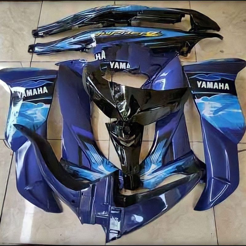 TERMURAH  Cover Body Jupiter Z New Burhan Fullset Haluss warna hitam biru A1