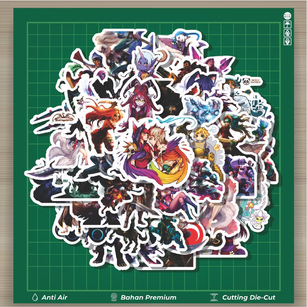 

HOT 50 PCS STIKER Kartun League Of Legends Skin 4 Fashion Cars Decal Dingin Kartu Album Custom Vinyl Anti Air- Sticker Aesthetic Buku Journal Koper Casing HP Tablet Laptop Helm Motor Botol Minum