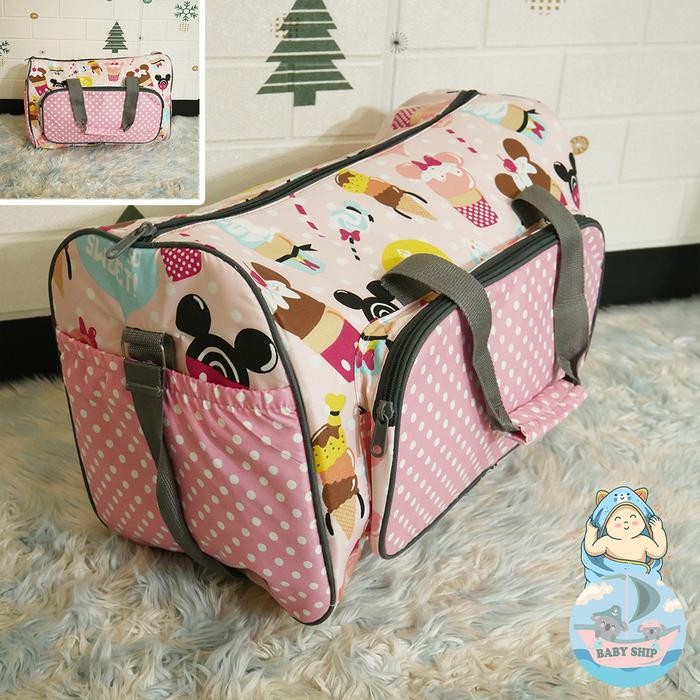 Tas Bayi Ukuran Besar / Diaper Bag / Tas Perlengkapan Bayi - Ice Cream Pink