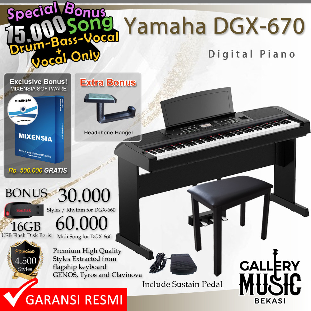 Yamaha DGX670 Digital Piano / DGX 670 (Penerus DGX660 / 660)