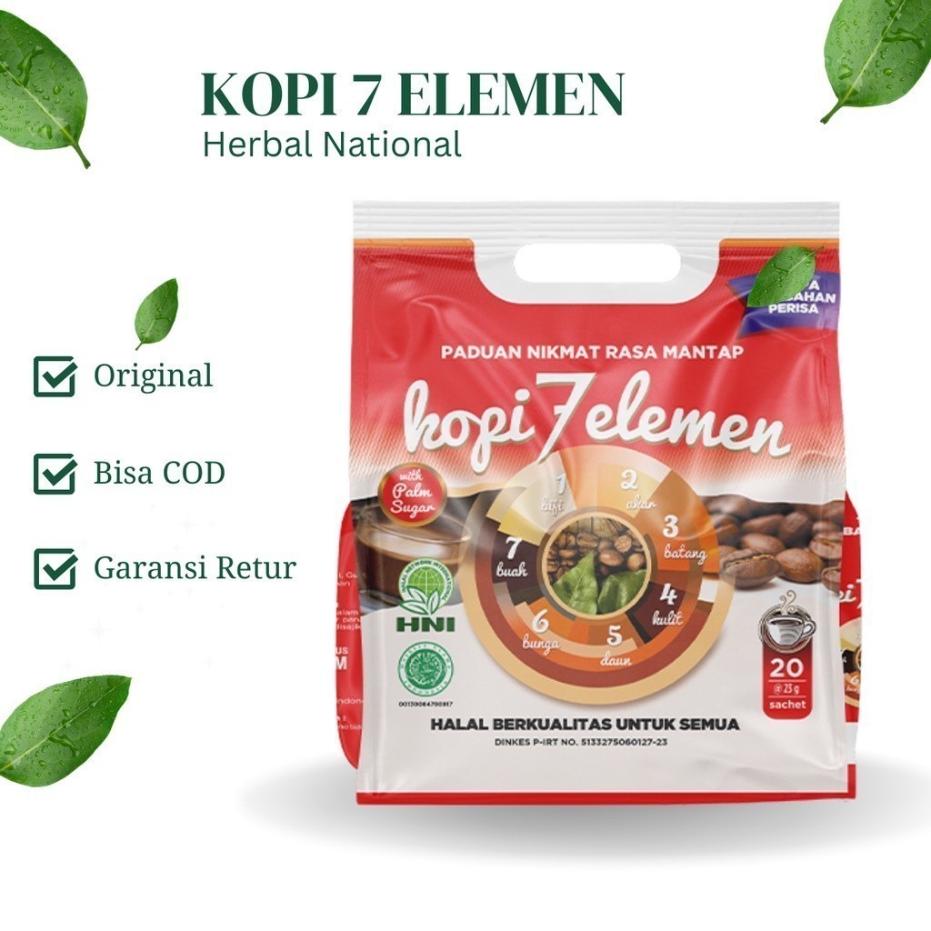 

PALING DIBURU DIJAMIN ORIGINAL HNI HPAI Original KOPI 7 ELEMEN ORIGINAL Kaya Rempah Rempah / Kopi Herbal Jamu - HNI BPOM