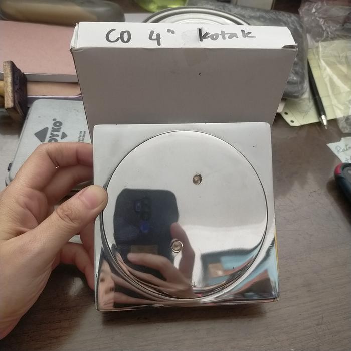 Clean out stainless 4 inch kotak 10 cm x 10 cm clean out pembuangan