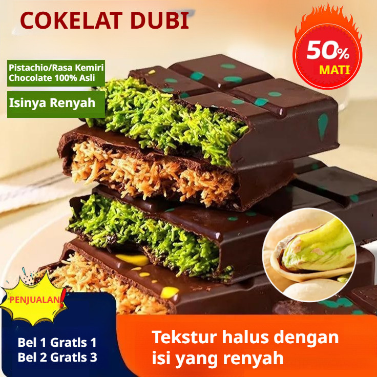 

❤️Beli 1 Gratis 2❤️【】200g Cokelat Pistachio Dubai/Cokelat Dubai/Cokelat Batangan Pistachio Renyah/Cokelat Sandwich Pistachio/Cokelat Buatan Tangan Dubai