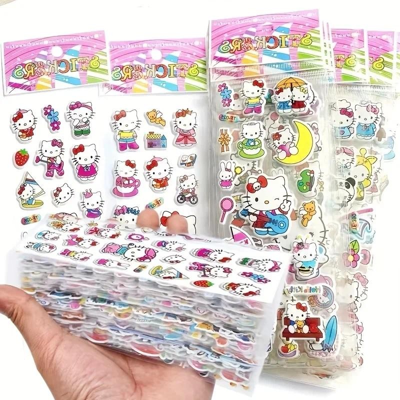 

12pcs/set Sanrio Hello Kitty 3D Bubble Stickers Decoration Decal Cute Reward Puffy Sticker Stationery Supplies