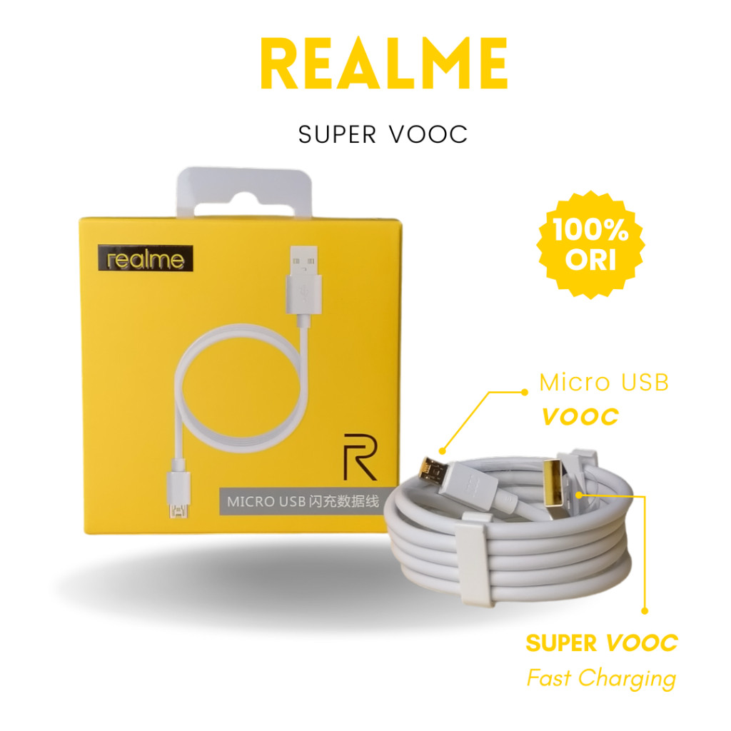 Terbaru Kabel Data Realme Super VOOC Micro USB Kabel data Realme 5 5i Realme 5s - Micro USB