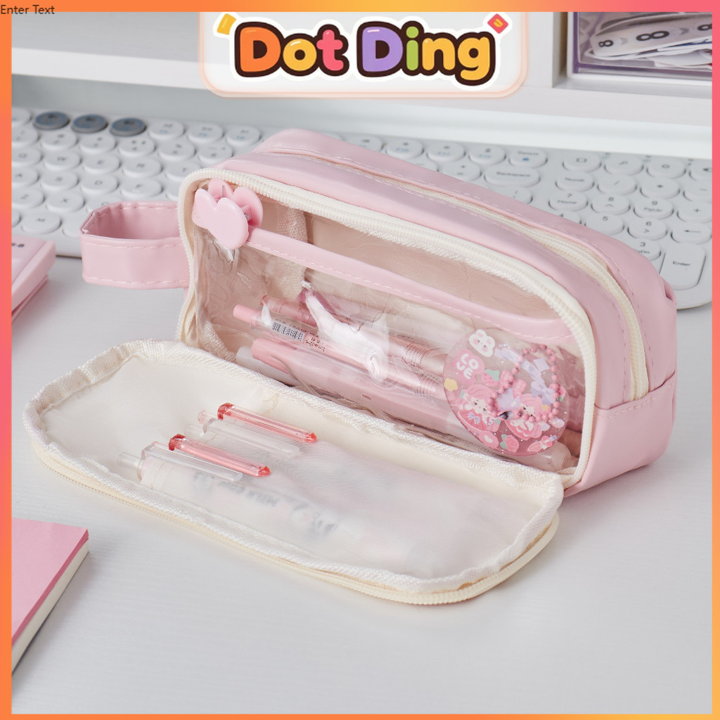 

[DOTDING]Garam Susu Lapisan Ganda Transparan Tas Pensil Ins Jepang Kapasitas Besar Berkilau Bernilai Tinggi Pensil Pensil Kotak Kantor Perlengkapan Kantor Sekolah
