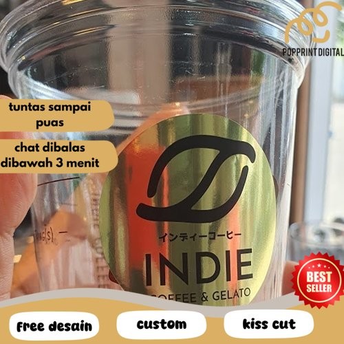 

PpD SBGS 2-6 Sticker Cetak Stiker Logo Bahan Gold Custom Sticker Label Makanan Minuman