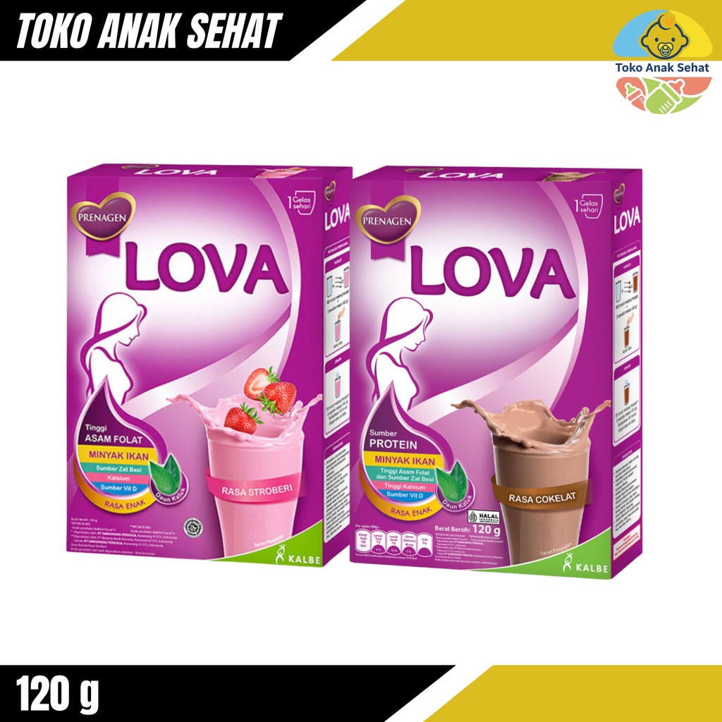 Prenagen lova Ibu Hamil 120gr Susu Rasa Coklat Dan Strawberry Promil Menyusui Lovamil Anak Sehat