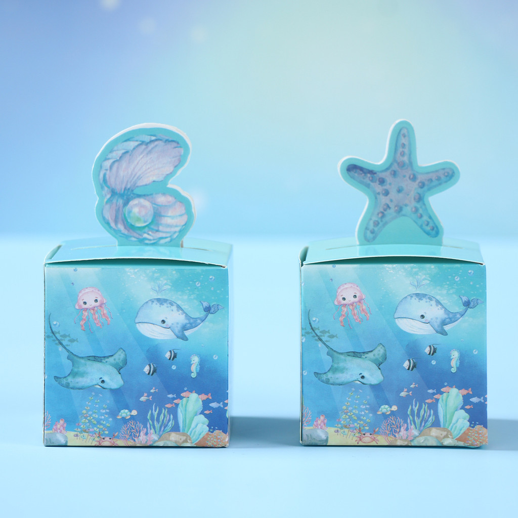 

Under The Sea Three-dimensional Candy Box Undersea Animal Theme Birthday Party Decorations Kids Favors Gifts Candy Cookie Box