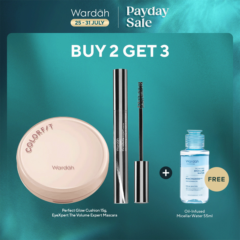 [BUNDLE HEMAT] Wardah Paket EyeXpert The Volume Expert Mascara + Perfect Glow Cushion FREE Micellar 