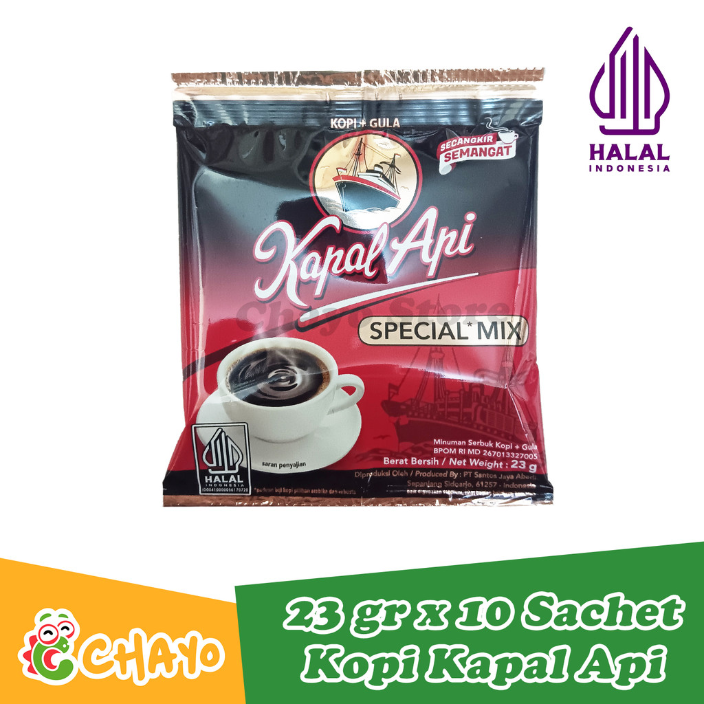 

Kapal Api Kopi Sachet Special Mix 23 gr x 10 Sachet (1 Renceng) Kopi Halal Coffee