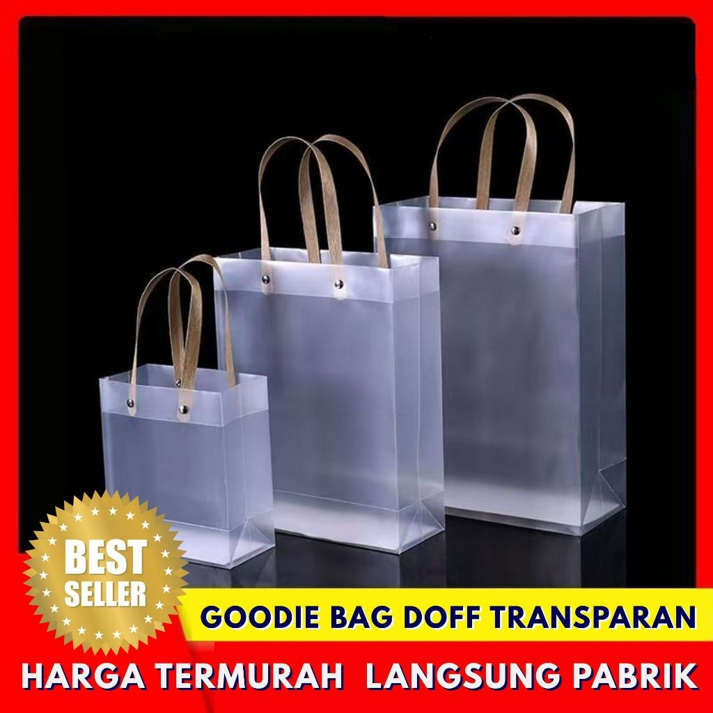 

[10pcs] Tas mika doff transparan Tas Jinjing Doff Mika / Goodie bag PVC mika / Tas Souvenir Goodie Bag Ulang Tahun Lebaran