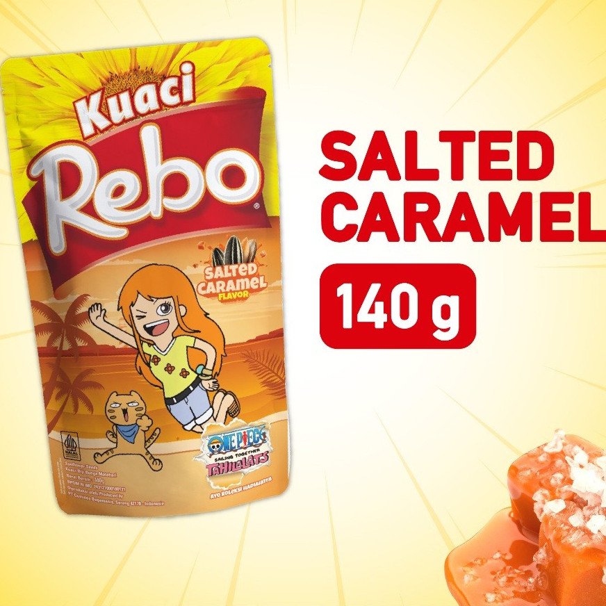 

GWP - Rebo Kuaci Rasa Caramel 140 Gram - Cemilan Biji Bunga Matahari