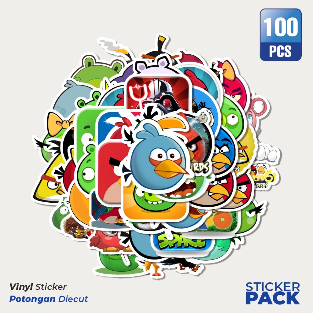 

Super Hemat! 100 PCS Stiker Stiker Game Series Angry Birds Mobile Character Mix 3 Waterproof Aesthetic- Untuk Laptop, Motor, dan Helm - Paper Stationery Pack