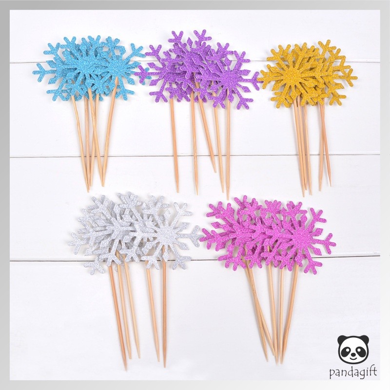 

5PCS Topper Snowflake Topper Salju Frozen Elsa / Hiasan Kue Elsa / Kepingan Salju - GG0632