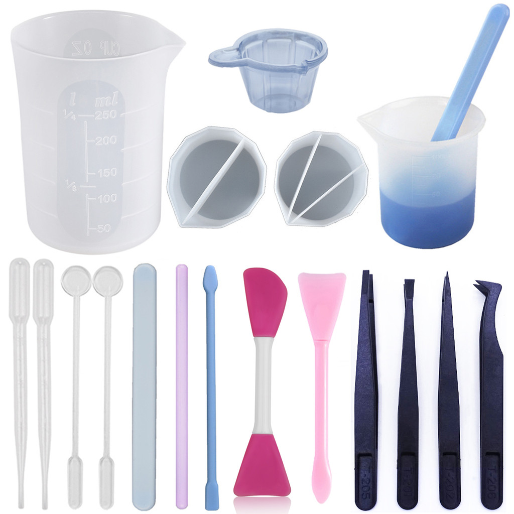 

DIY Resin Tool Silicone Stirring Stick Epoxy Resin Disposable Cups Spoons Glove Pliers Tweezers Jewelry Making Tools Accessories