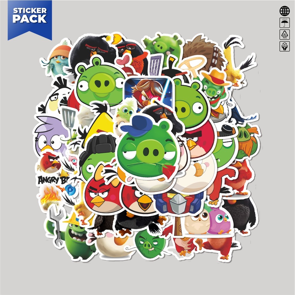 

[100PCS]Stiker Pack Stiker Game Series Angry Birds Mobile Character Mix 4 Aesthetic Vinyl Anti Air Dekorasi Sticker Laptop Buku Journal Koper Helm Casing HP Gitar Helm Skateboard