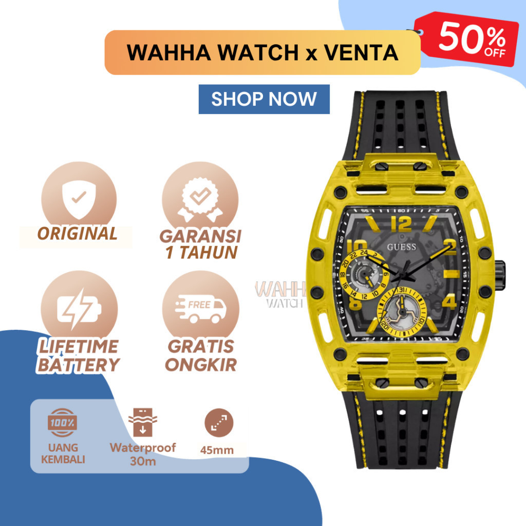 Jam Tangan Analog Guess Pria Guess GW0499G1 - Gents Watch Blue PHOENIX [BERGARANSI]