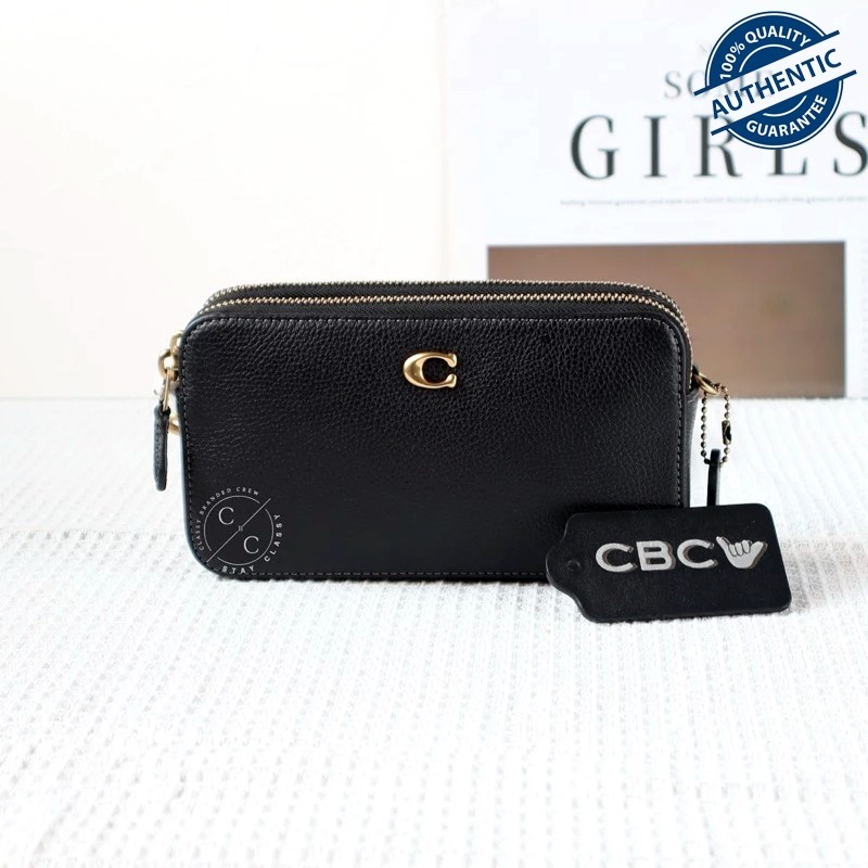 CBC - Coach Kira Crossbody Pebbled Leather Black Ready New