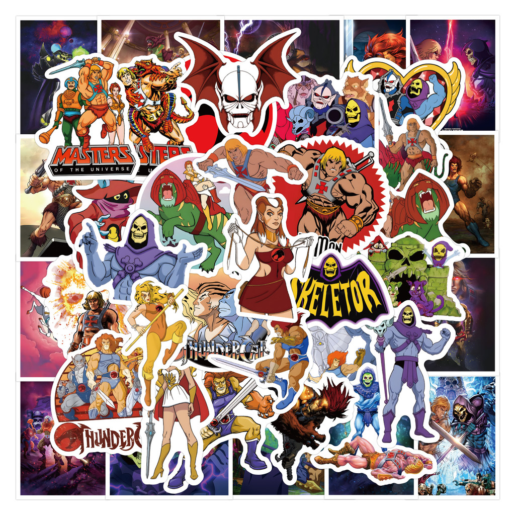 

50Pcs Cartoon Thundercats Stickers He-Man DIY Stickers Scrapbooking Phone Luggage Skateboard Decorative Waterproof Decals