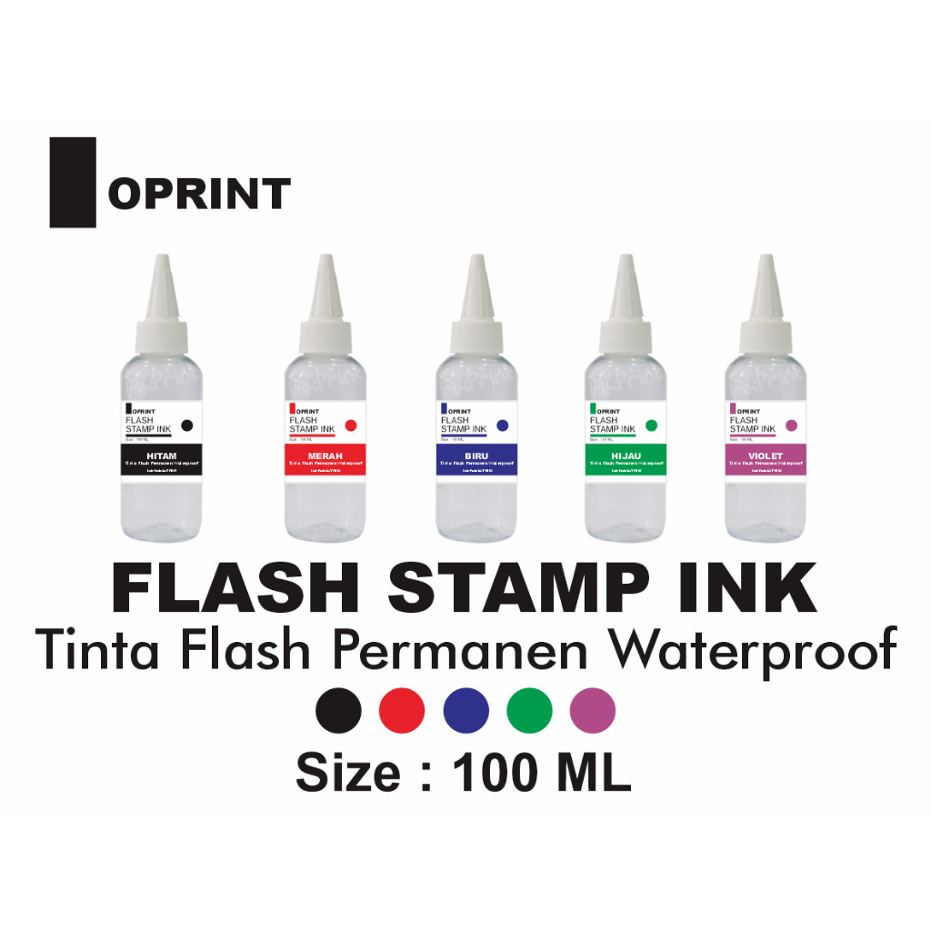 

Tinta Stempel Flash PLASTIK Permanen Waterproof 100 ml