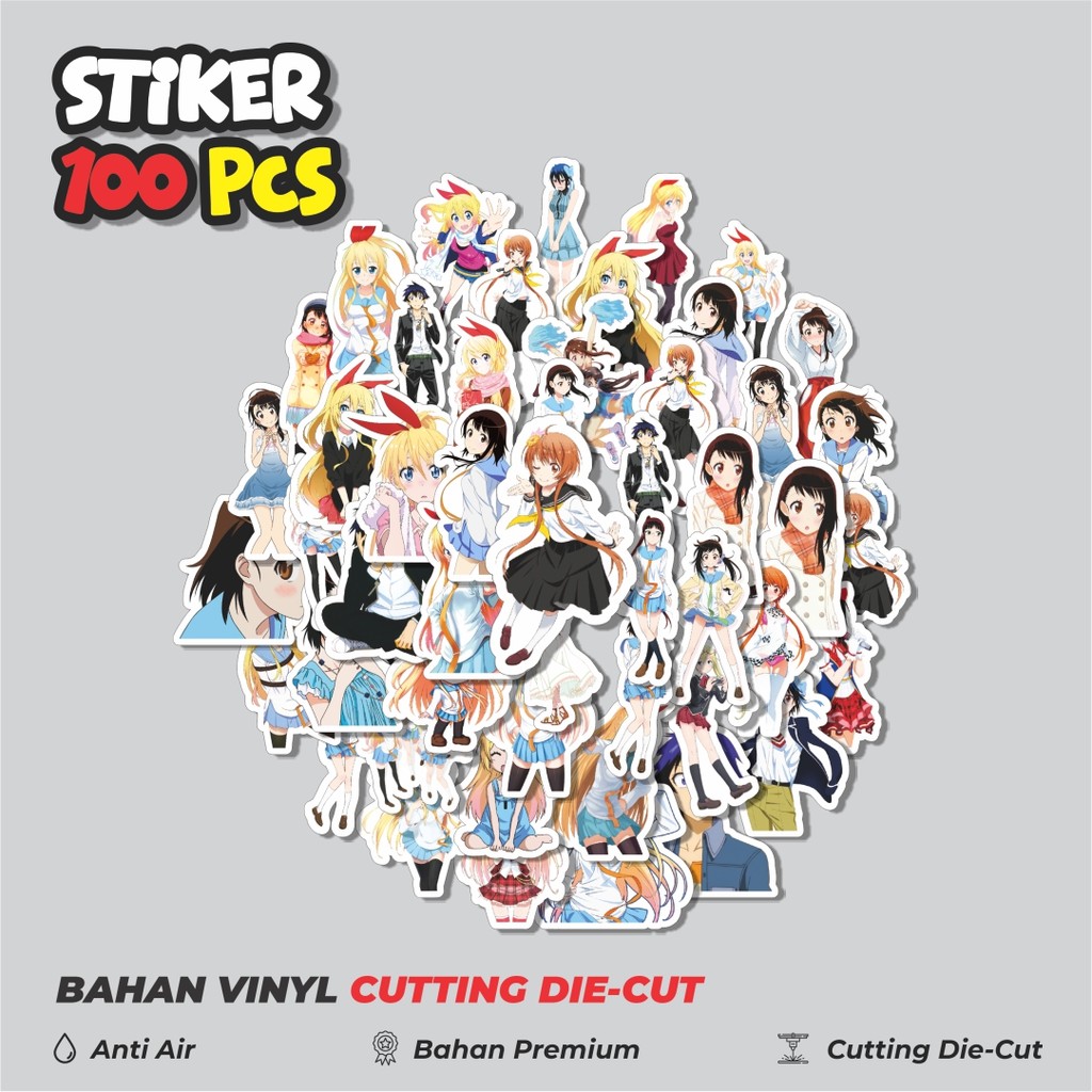 

Terbaru! 50 pcs Stiker Anime Series Nisekoi Character Mix Dekorasi Lucu Kreatif untuk Notebook, Skateboard, HP
