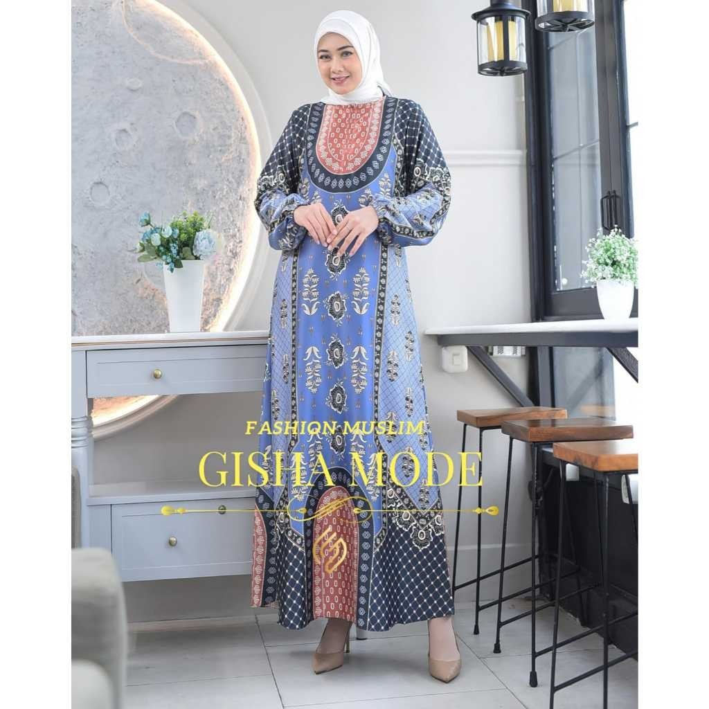 Gamis NEW RAFLESIA Silk Premium Terbaru Bahan Maxmara Motif Bunga Busui  Kondangan  Nyaman TERLARIS