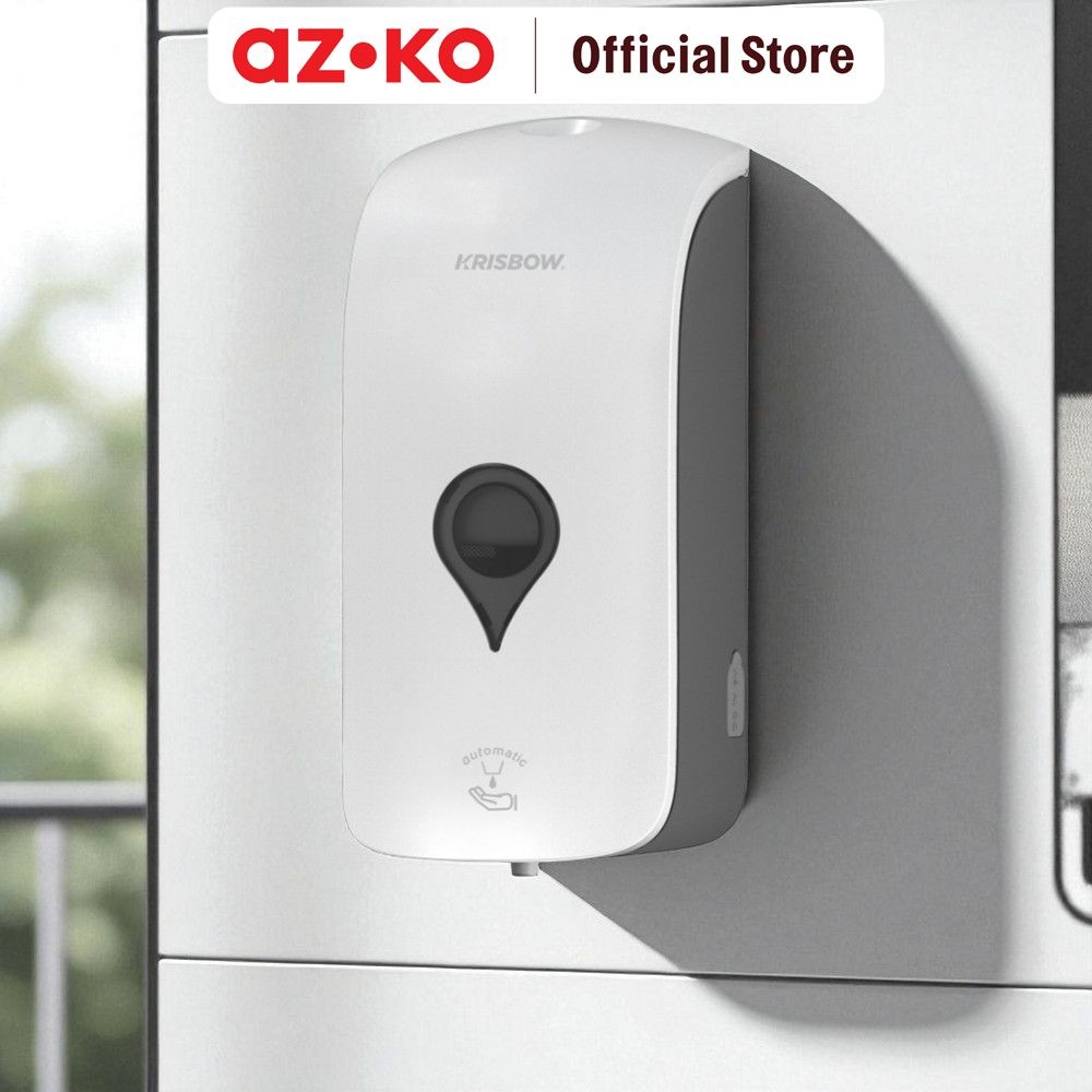 AZKO Krisbow 1 ltr Dispenser Sabun Otomatis - Putih/Abu-Abu Automatic Liquid Soap Container Tabung T