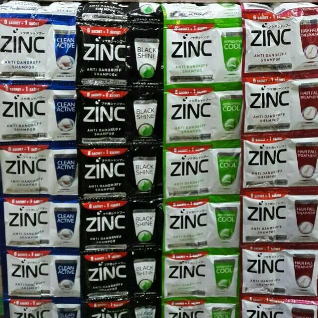 shampoo zinc sachet per 1 renceng isi 24 - zinc merah / hijau / hitam - Hitam