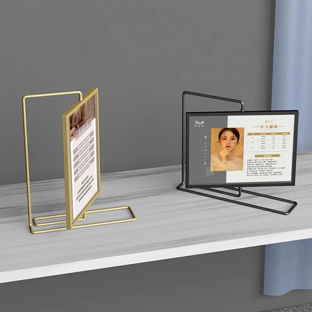 

8 Inch 152x203mm Rotating Double Metal Wedding Photo Picture Frame Gift Acrylic Menu Paper Price List Sign Holder Display Stand