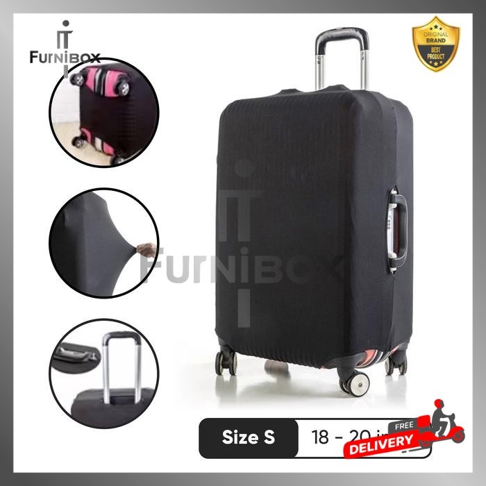 Furnibox Sarung Cover Penutup Koper Polos Elastis Fleksibel Travel 18 20 22 24 26 27 28 29 30 inch -