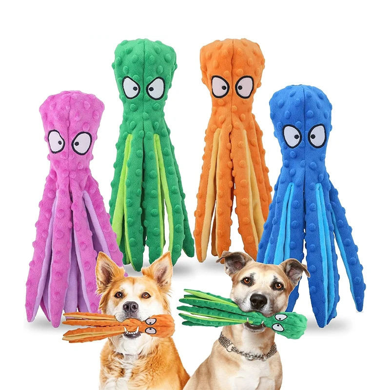 Pet Plush Dog Toy Voice Octopus Shell Puzzle Toy Bite Resistant Interactive Pet Dog Teeth Cleaning C