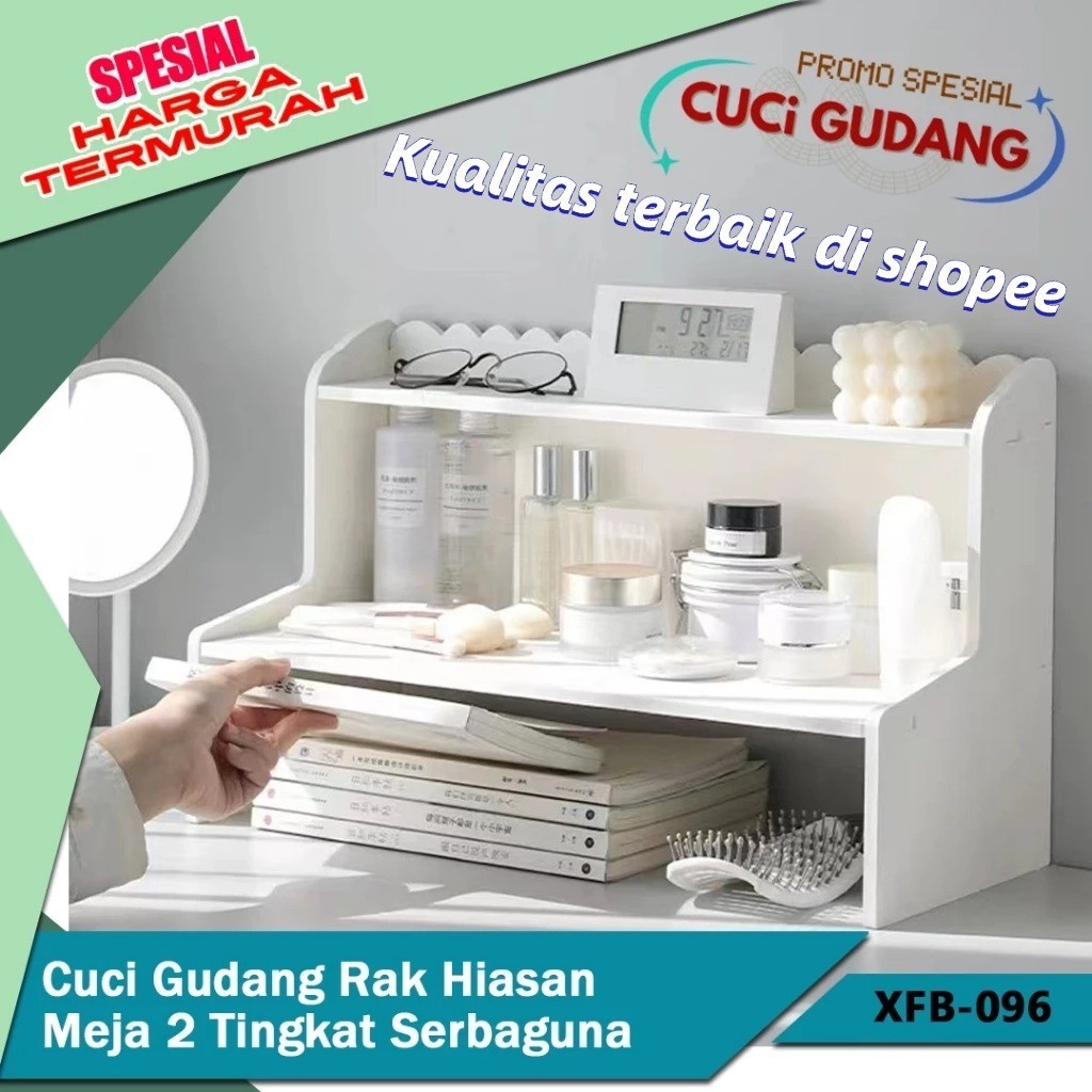 

CUCI GUDANG Rak Meja Multifungsi / Rak 2 Tingkat / Rak Penyimpanan Kosmetik Rak Meja Korea Pengatur Meja / Meja Minimalis Estetika
