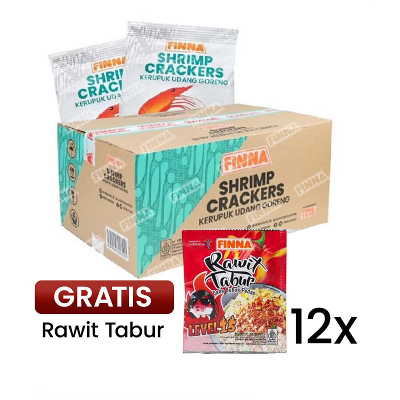 

Finna Kerupuk Goreng 120PCS x 10 gr [BONUS 12x Rawit Tabur] | Kerupuk Udang | Kerupuk Bawang | Shrimp crackers | Onion Crackers