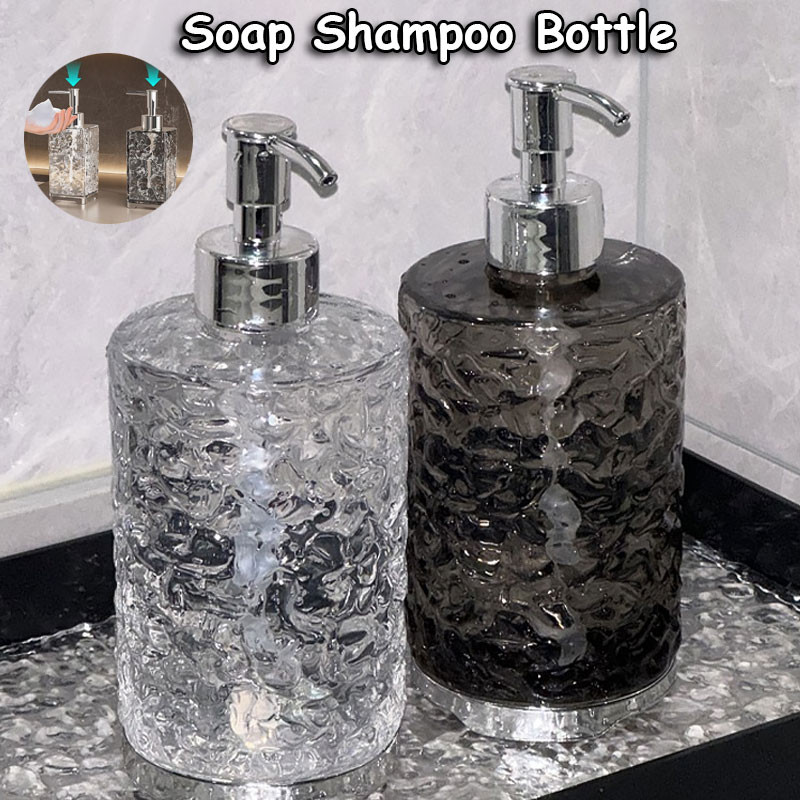 Sabun Estetik Soap Bottle / Botol Pump Sabun Cair Kristal Transparan / Soap Shampoo Bottle / Dispens