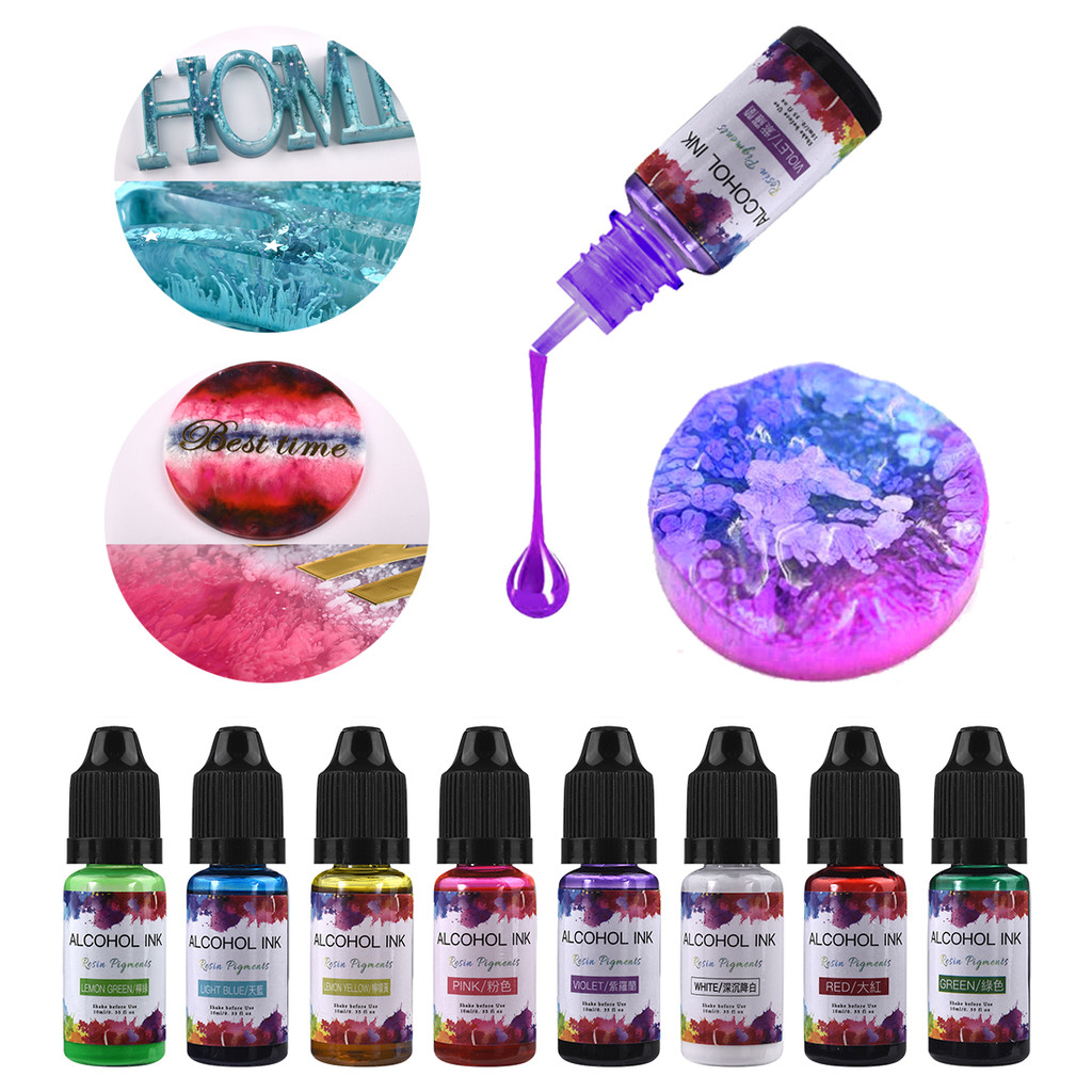 

10ml Art Ink Alcohol Resin Pigment Liquid Colorant Dye Ink Diffusion For Epoxy Resin DIY Jewelry Making 24 Colors