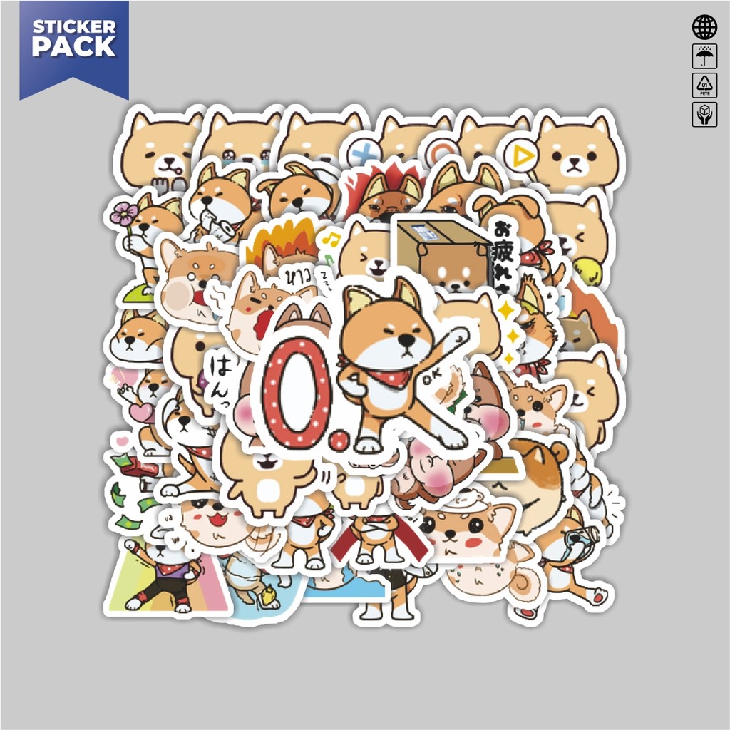 

[100PCS]Stiker Pack Stiker Shiba Inu & Corgi Series Aesthetic Vinyl Anti Air Dekorasi Sticker Laptop Buku Journal Koper Helm Casing HP Gitar Helm Skateboard