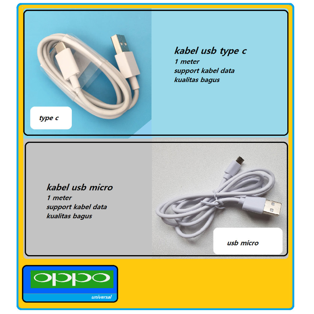 Usb C & micro kabel charger oppo a77 2017 mtk mediatek (CPH1609) - A77 2017 snapdragon (CPH1715) - a