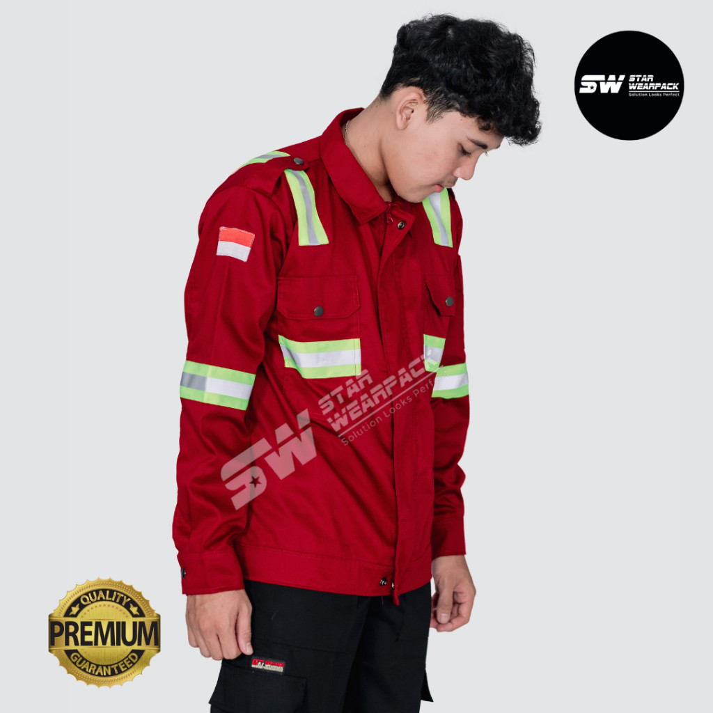 Wearpack Atasan Lengan Panjang Warna Merah Maroon