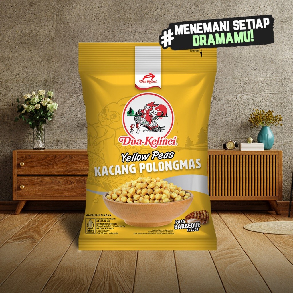 

DUA KELINCI Kacang Polong - BBQ 60 gram - KAYA SERAT