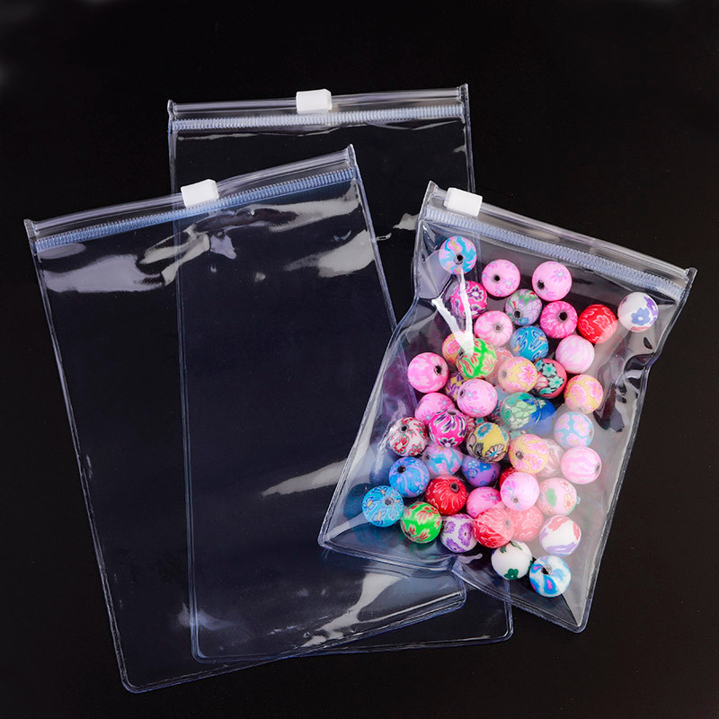 10PCS Thick Light Blue Plastic Ziplock Trinkets Bag DIY PVC Anti-oxidation Rings Beads Resealable Gi