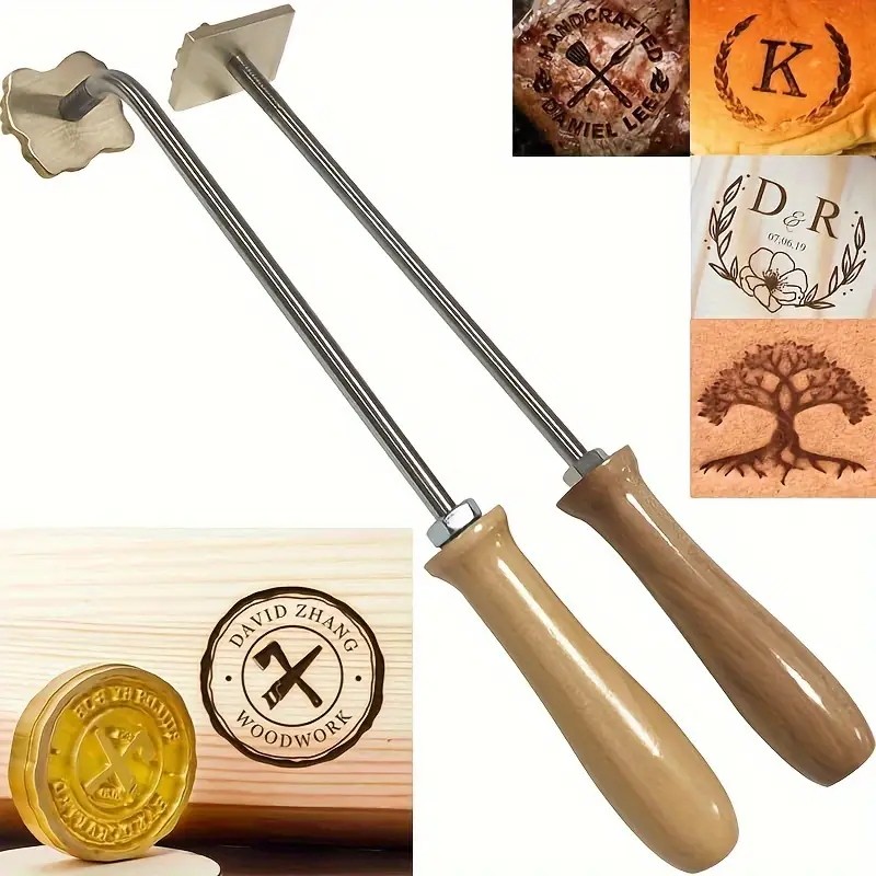 

Custom LOGO Branding Iron Stamp Leather Wood Cake Private Customized Brass Branding Iron Seals Wedding Party Company LOGO DIY