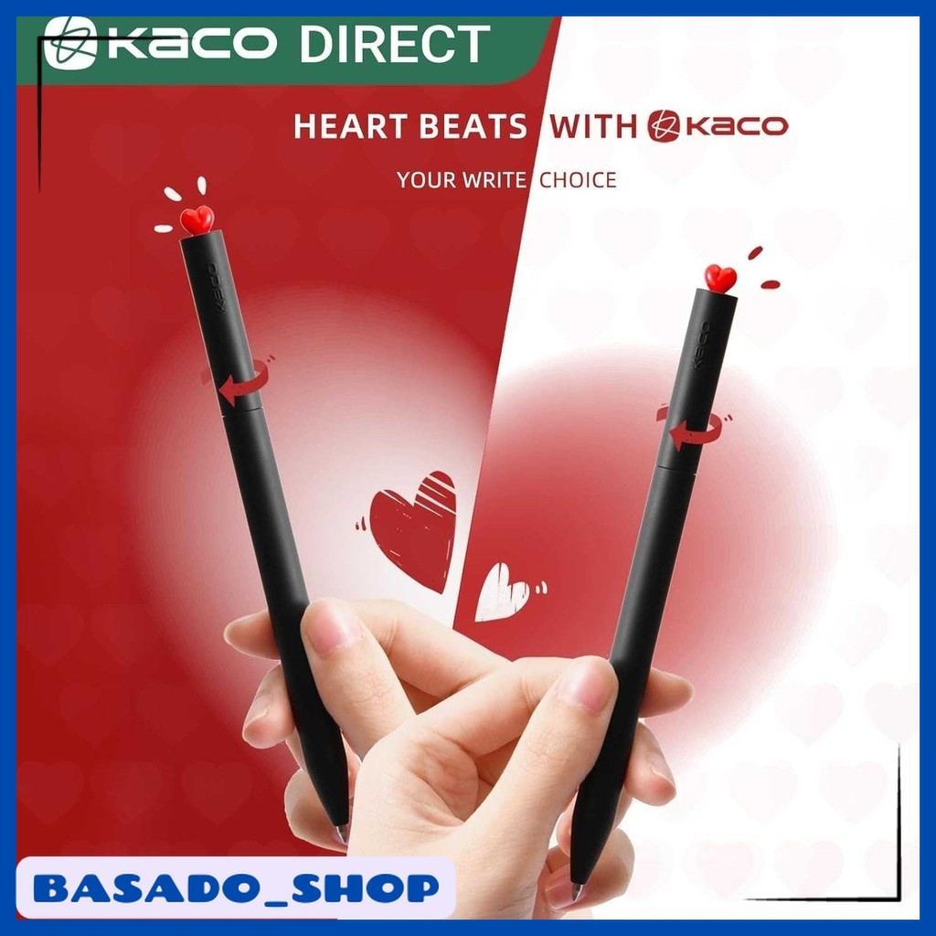 

Kaco Pena Pulpen Gel Dual Ballpoint Black Ink Heart Deco 0.5mm 1 PCS - K1055