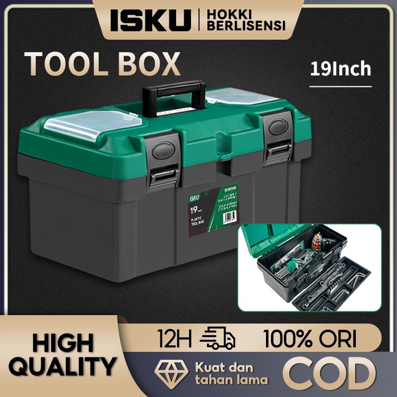 WOKER.ID ISKU Tool Box Besar 14-20 Inch Box /Besi Baja Kotak Perkakas /kotak perkakas besi /kotak al