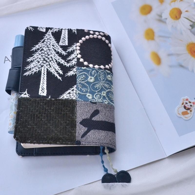 

A5 A6 Handmade Book Jacket, Embroidered Notebook Cover, Patchwork Ledger, Diary Ledger, Loose Leaf Book Cover，Gift For Friend